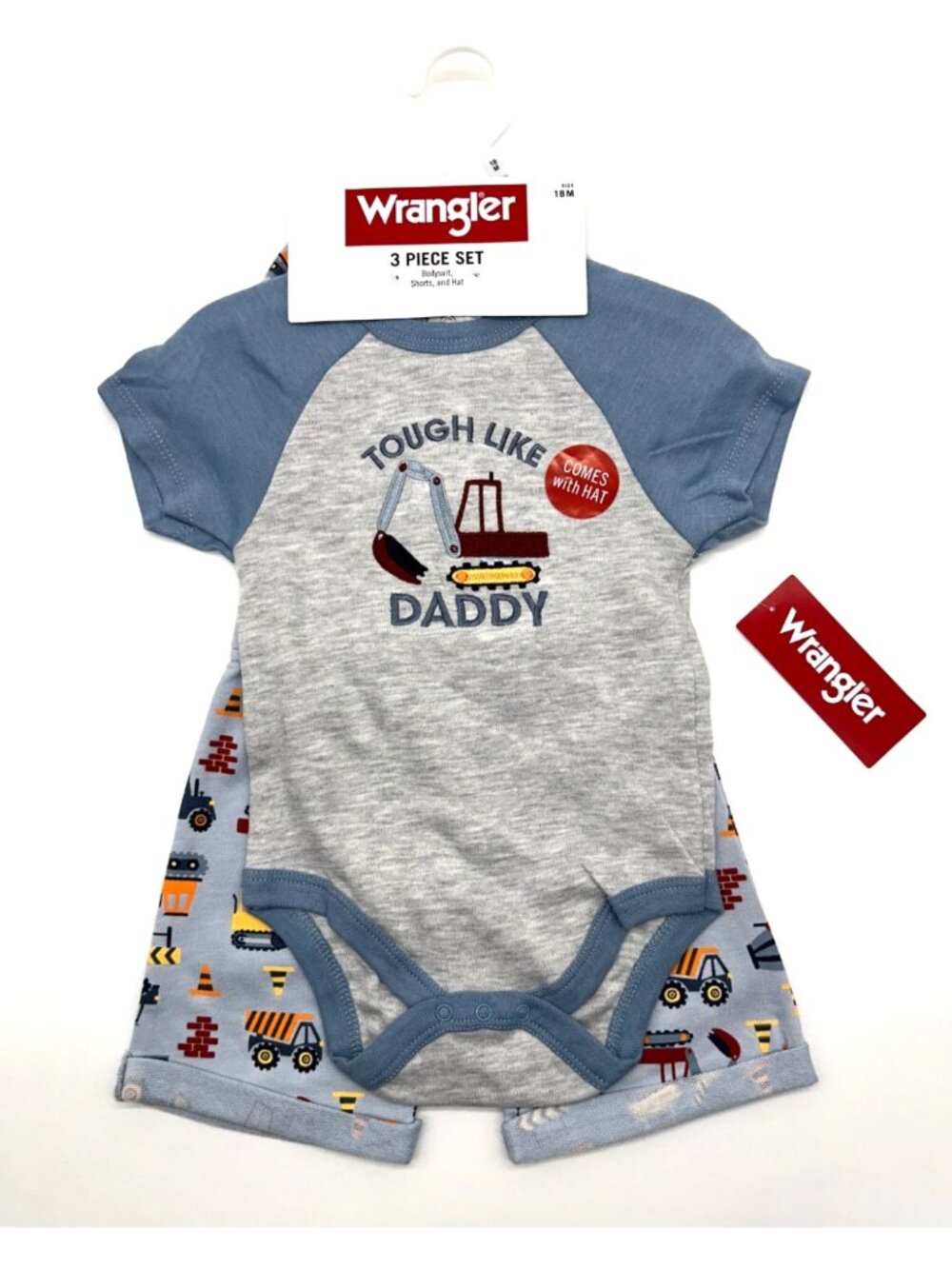 Wrangler Boys 18M 3pc Construction Themed Outfit set